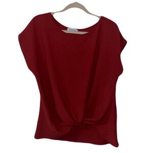 NEW Gilli Red Sleeveless Tie Front Blouse